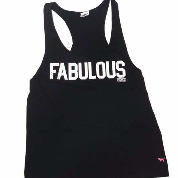 PINK Victoria's Secret Tops - Victoria’s Secret PINK Fabulous Rhinestone Tank